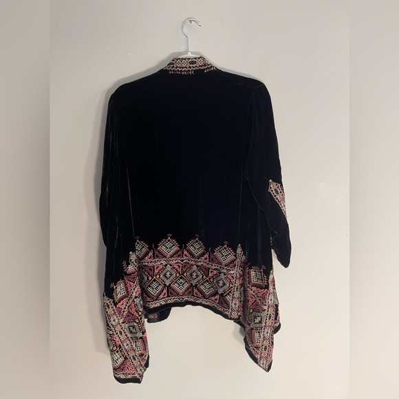 Johnny Was S Aspen Drape Velvet Cardigan - Picture 8 of 9